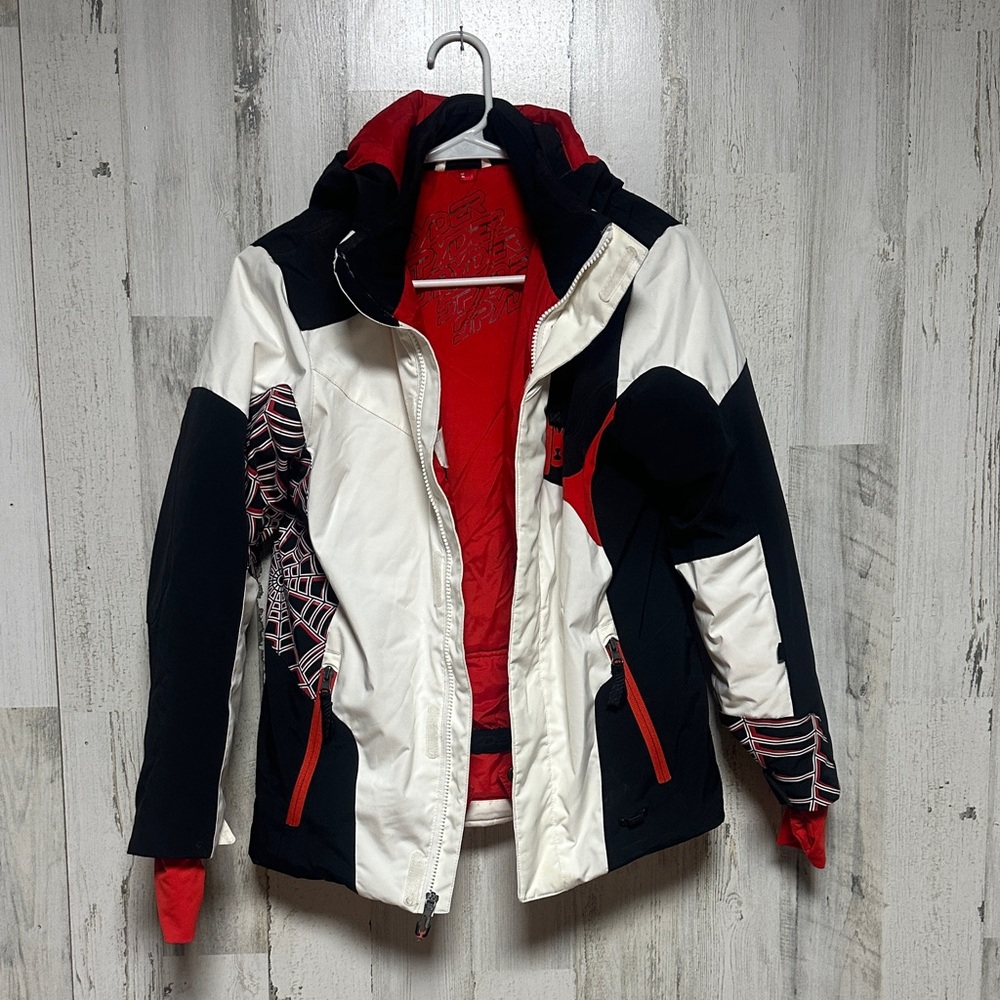 Spyder Kids Ski Jacket - Black, White, Red
